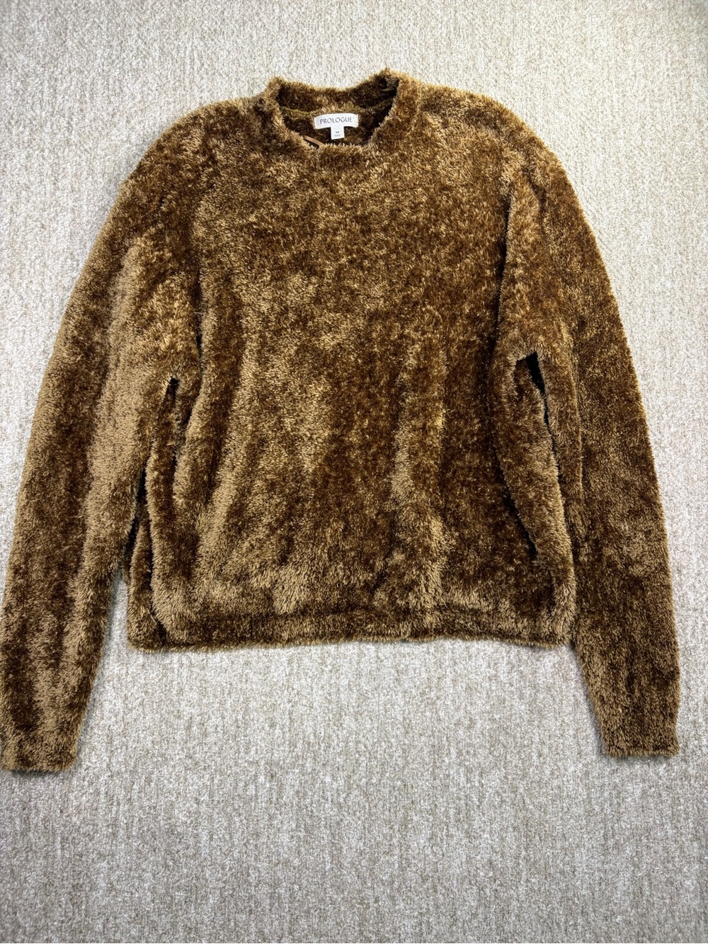 Prologue Women's Fuzzy Crewneck Sweater — Brown